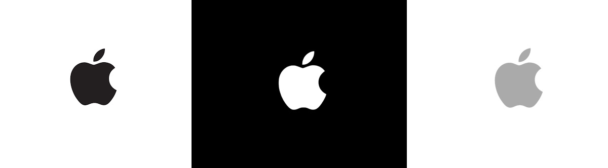 Apple'ın siyah logo tasarımı