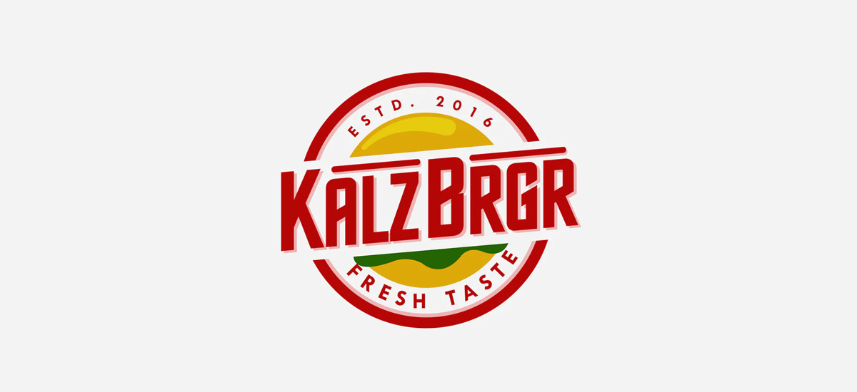 Round take away burger logosu